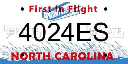 4024ES North Carolina License Plate