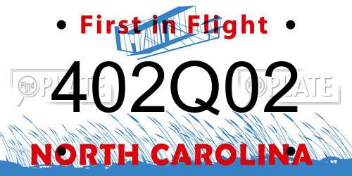402Q02 North Carolina License Plate