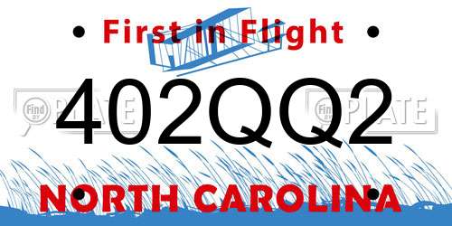 402QQ2 North Carolina License Plate