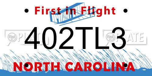 402TL3 North Carolina License Plate