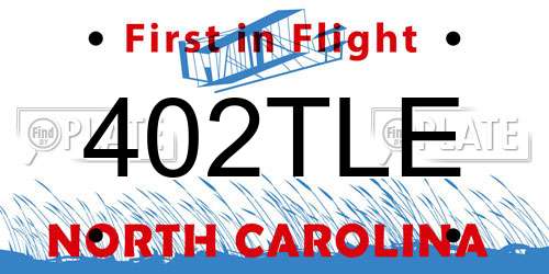 402TLE North Carolina License Plate
