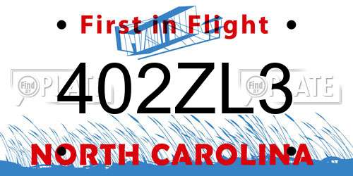 402ZL3 North Carolina License Plate