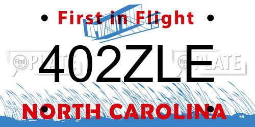402ZLE North Carolina License Plate