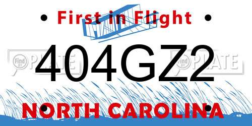 404GZ2 North Carolina License Plate