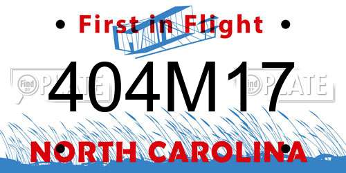 404M17 North Carolina License Plate