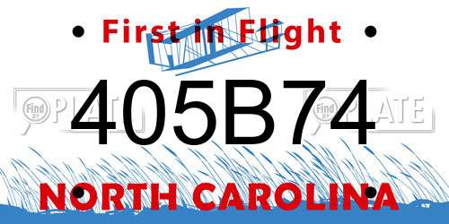 405B74 North Carolina License Plate