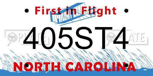 405ST4 North Carolina License Plate