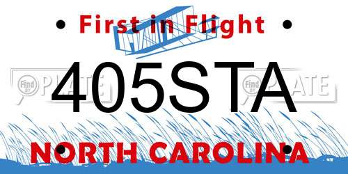 405STA North Carolina License Plate