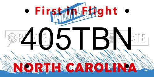 405TBN North Carolina License Plate