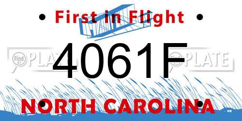 4061F North Carolina License Plate