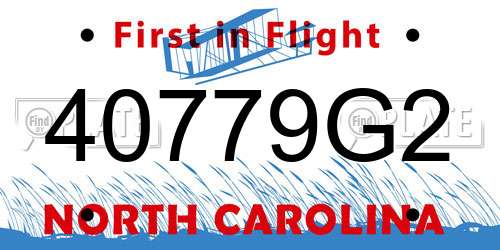 40779G2 North Carolina License Plate