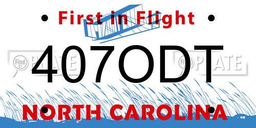 407ODT North Carolina License Plate