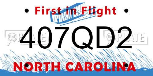 407QD2 North Carolina License Plate