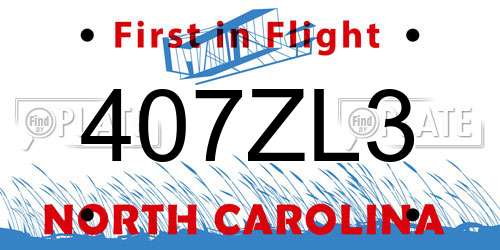 407ZL3 North Carolina License Plate