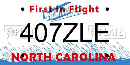 407ZLE North Carolina License Plate