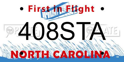 408STA North Carolina License Plate