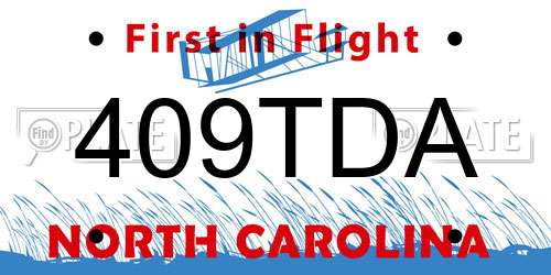 409TDA North Carolina License Plate