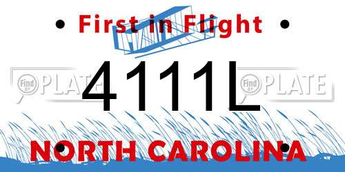 4111L North Carolina License Plate
