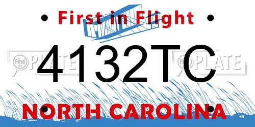 4132TC North Carolina License Plate