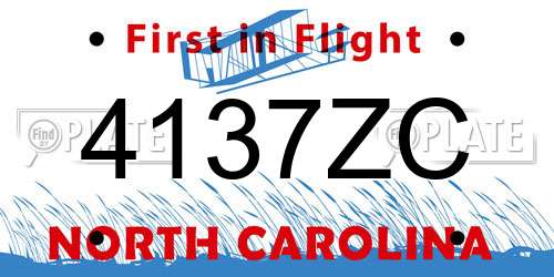 4137ZC North Carolina License Plate