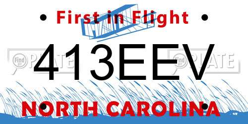 413EEV North Carolina License Plate