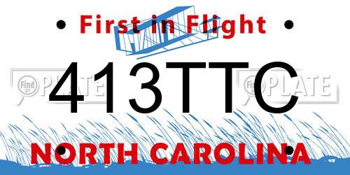 413TTC North Carolina License Plate