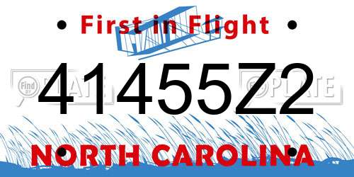 41455Z2 North Carolina License Plate