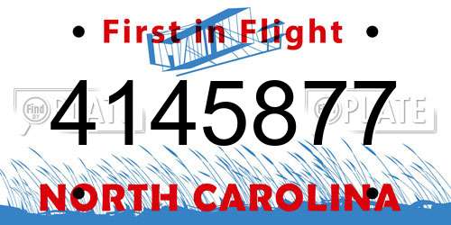 4145877 North Carolina License Plate