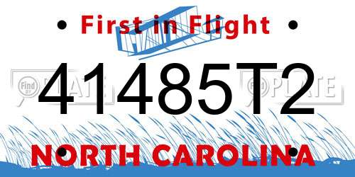 41485T2 North Carolina License Plate