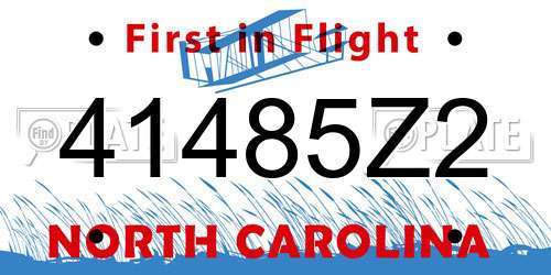 41485Z2 North Carolina License Plate
