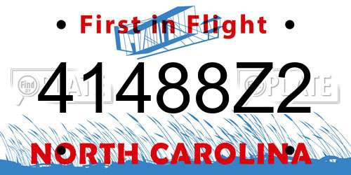 41488Z2 North Carolina License Plate