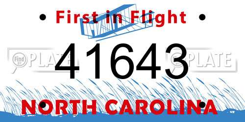 41643 North Carolina License Plate