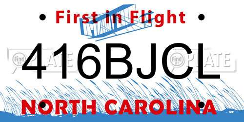 416BJCL North Carolina License Plate