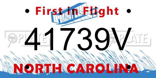 41739V North Carolina License Plate