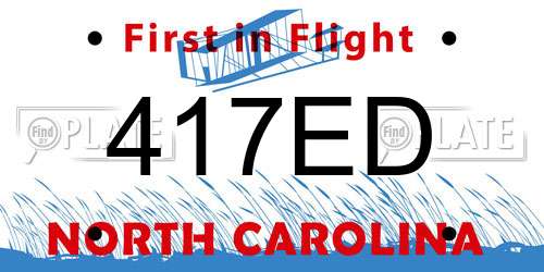 417ED North Carolina License Plate