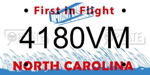 4180VM North Carolina License Plate