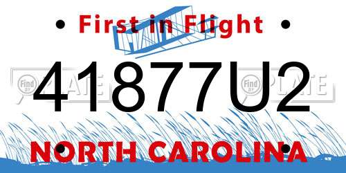 41877U2 North Carolina License Plate