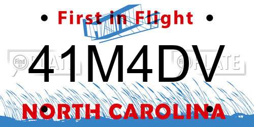 41M4DV North Carolina License Plate