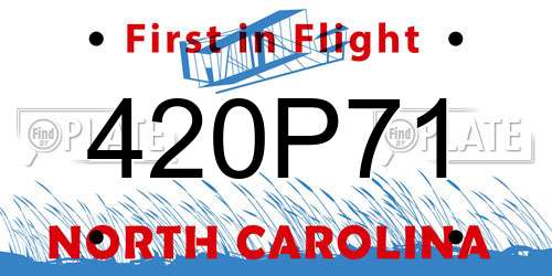 420P71 North Carolina License Plate