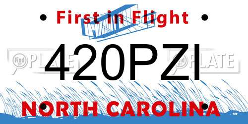 420PZI North Carolina License Plate