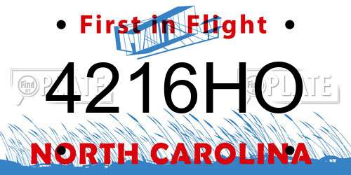 4216HO North Carolina License Plate
