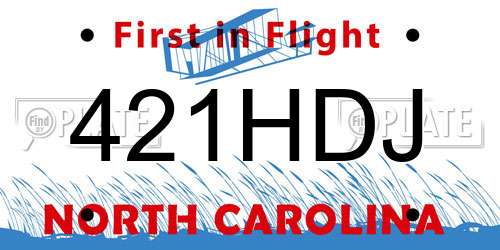 421HDJ North Carolina License Plate