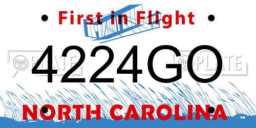 4224GO North Carolina License Plate