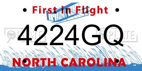 4224GQ North Carolina License Plate