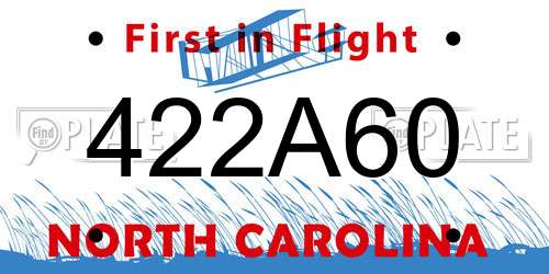 422A60 North Carolina License Plate
