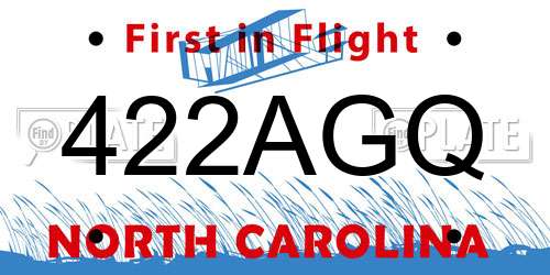 422AGQ North Carolina License Plate