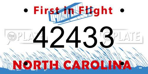 42433 North Carolina License Plate