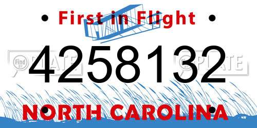 4258132 North Carolina License Plate