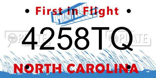 4258TQ North Carolina License Plate
