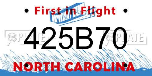 425B70 North Carolina License Plate